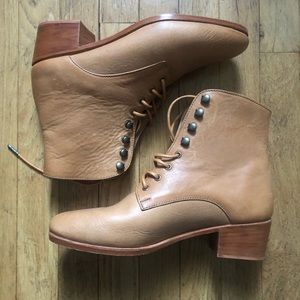 Christy Dawn Camel lace up boots